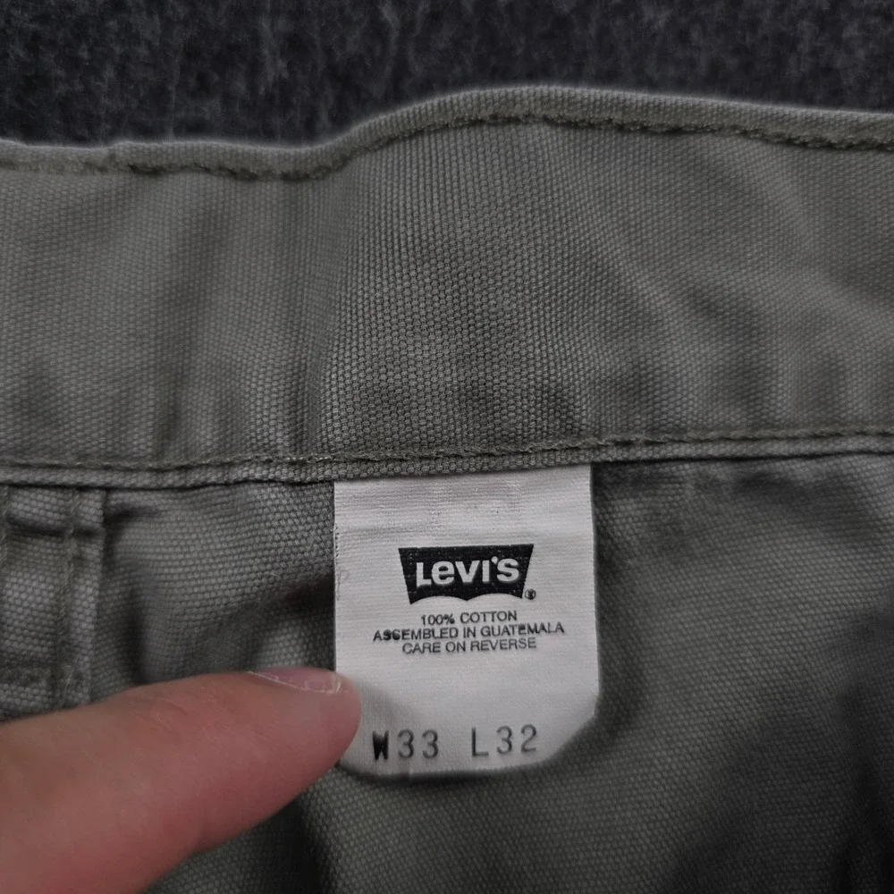 Vtg 90s Levis Mens Carpenter Pants (Fits 34x27) Canvas Utility Baggy Fit 33x32